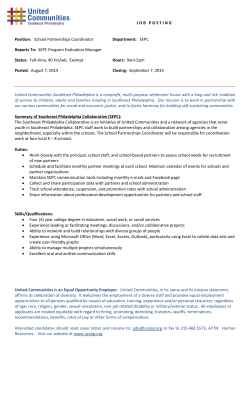 J O B   P O S T I N G Position: School Partnerships Coordinator