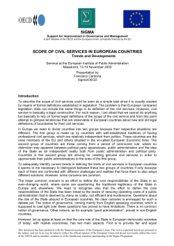 Scope of Civil Services in European Countries - sigma