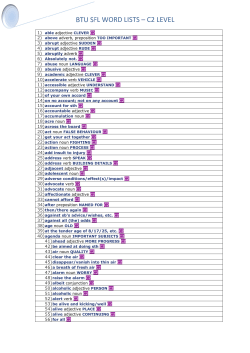BTU SFL WORD LISTS &ndash; C2 LEVEL