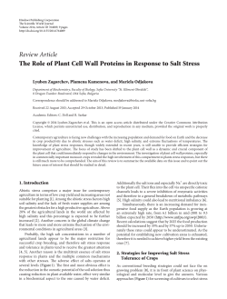 The Role of Plant Cell Wall Proteins in Response to Salt Stress (PDF