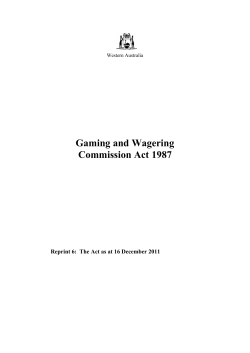 Gaming and Wagering Commission Act 1987