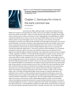 Chapter 1: Sanctuary for crime in the early common law