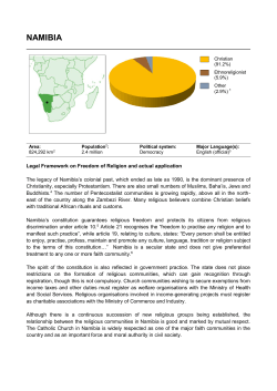 NAMIBIA - Religious Freedom in the World Report 2016