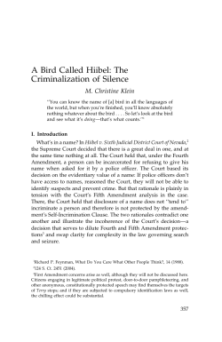 A Bird Called Hiibel: The Criminalization of Silence