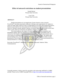 Effect of notecard restrictions on student presentations