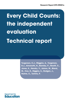 Every Child Counts Independent Evaluation
