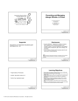 Preventing and Managing Allergic Rhinitis: A Primer