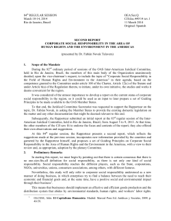84th REGULAR SESSION - Organization of American States