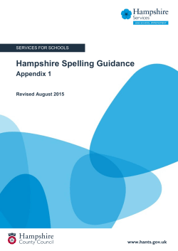 Hampshire Spelling Guidance Appendix 1