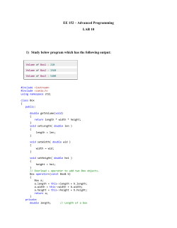 EE 152 &ndash; Advanced Programming LAB 10 1) Study below program