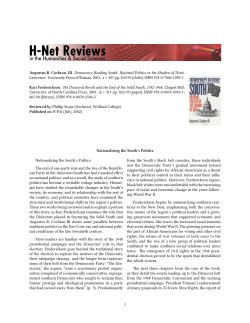 Nationalizing the South`s Politics - H-Net