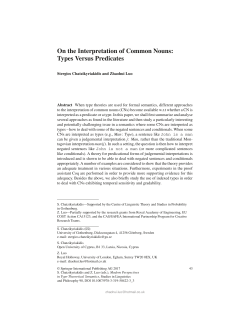 On the Interpretation of Common Nouns: Types v.s. Predicates
