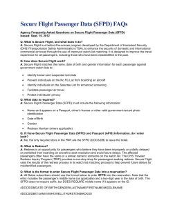 Secure Flight Passenger Data (SFPD) FAQs