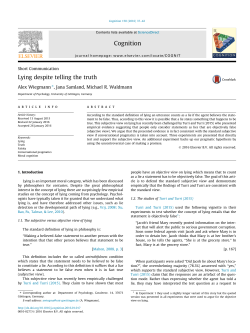 Lying despite telling the truth - psych.uni