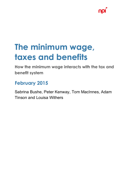 The minimum wage, taxes and benefits