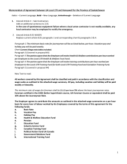 Memorandum of Agreement Honeywell