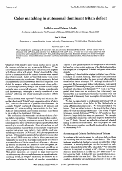 Color matching in autosomal dominant tritan defect