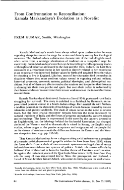 From Confrontation to Reconciliation: Kamala Markandaya`s