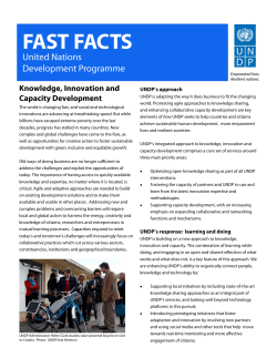 Knowledge, Innovation and Capacity Development