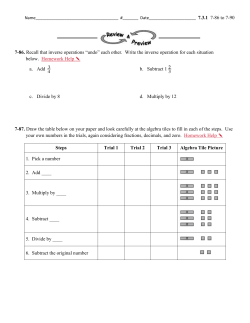 7-86. Recall that inverse operations “undo” each other. Write the