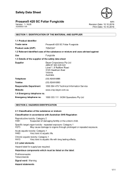 Prosaro 420 SC Foliar Fungicide SDS