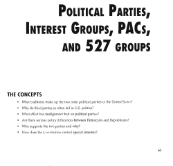 political parties, interest groups, pacs, and 527 groups - jb