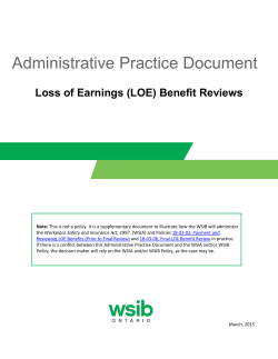 Loss of Earnings (LOE) Benefit Reviews