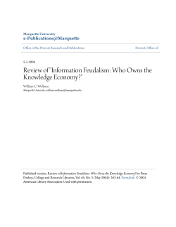 Information Feudalism: Who Owns the Knowledge Economy?