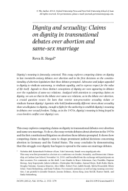 Dignity and sexuality: Claims on dignity in