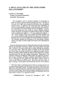 a meta-analysis of the gene-crime relationship