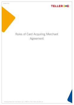 Rules of Card Acquiring Merchant Agreement