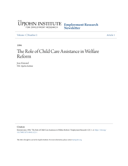 The Role of Child Care Assistance in Welfare