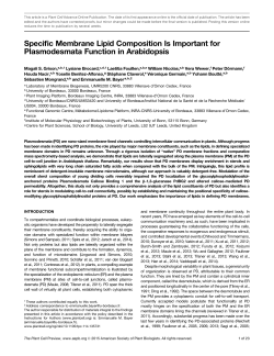 Specific Membrane Lipid Composition Is Important
