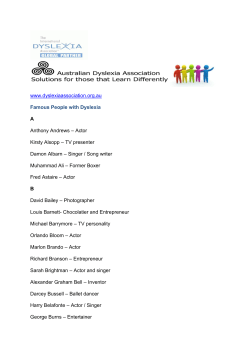Famous People with Dyslexia - Australian Dyslexia Association