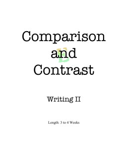 The Comparison and Contrast Essay &ndash; Writing II