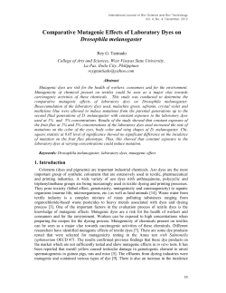 Comparative Mutagenic Effects of Laboratory Dyes on Drosophila
