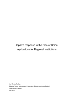 Japan`s response to the Rise of China: Implications for Regional