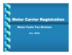 Motor Carrier Registration - North Carolina Department of Revenue