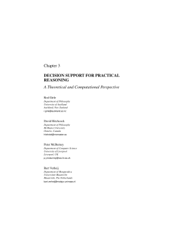 DECISION SUPPORT FOR PRACTICAL REASONING