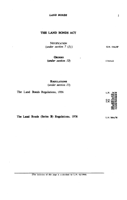 THE LAND BONDS ACT