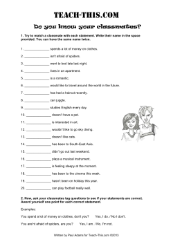 Do you know your classmates?