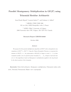 Parallel Montgomery Multiplication in GF using Trinomial