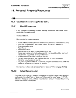 15. Personal Property/Resources