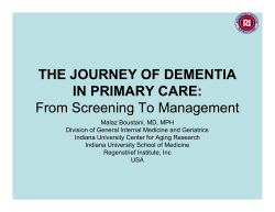 Dementia Screening in Primary Care Settings