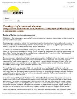 Thanksgiving`s economics lesson &raquo; Business &raquo; The Edmond Sun