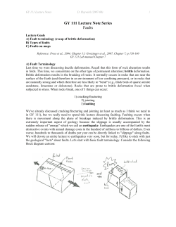 GY 111 Lecture Note Series Faults