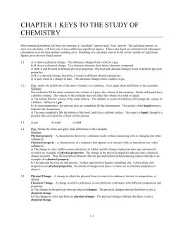 chapter 1 keys to the study of chemistry