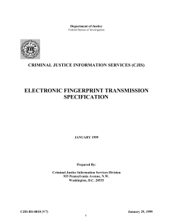 (CJIS) Electronic Fingerprint Transmission Specification