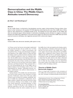 Democratization and the Middle Class in China