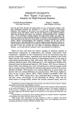 "Equity" Can Lead to Inequity for High